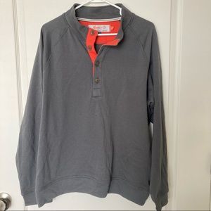 Hawke & Co Button Pull Over Dark Grey Long Sleeve NWOT Men Size L